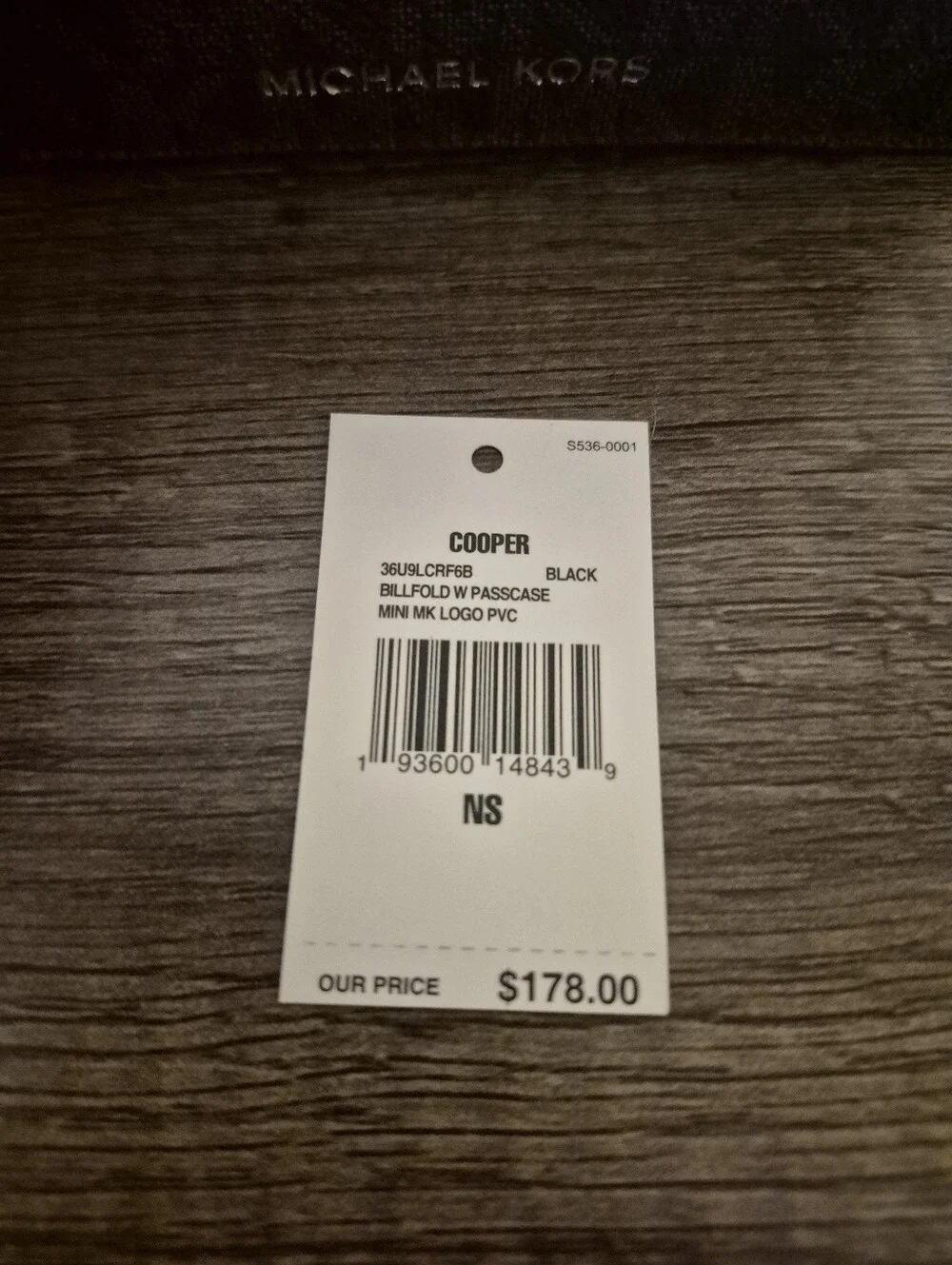 NWT Michael Kors Black MK Signature Bifold Wallet